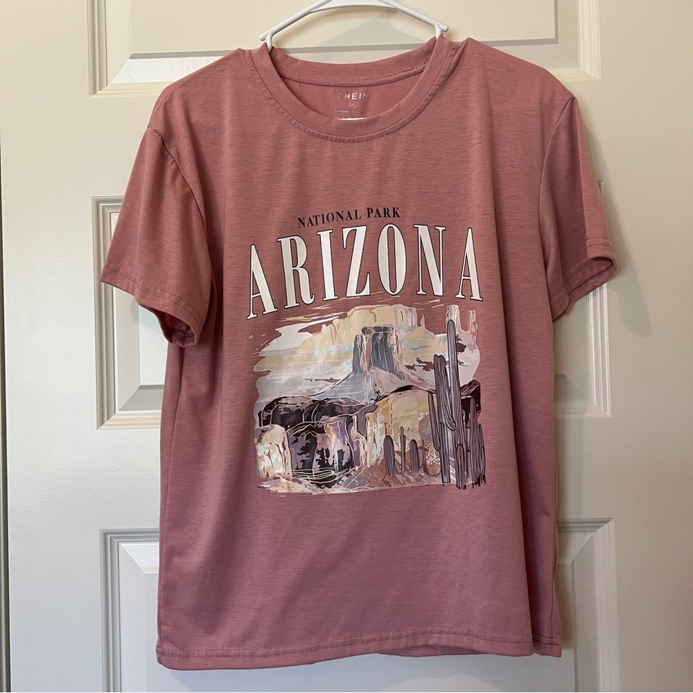 SHEIN Pink Arizona Graphic Tee